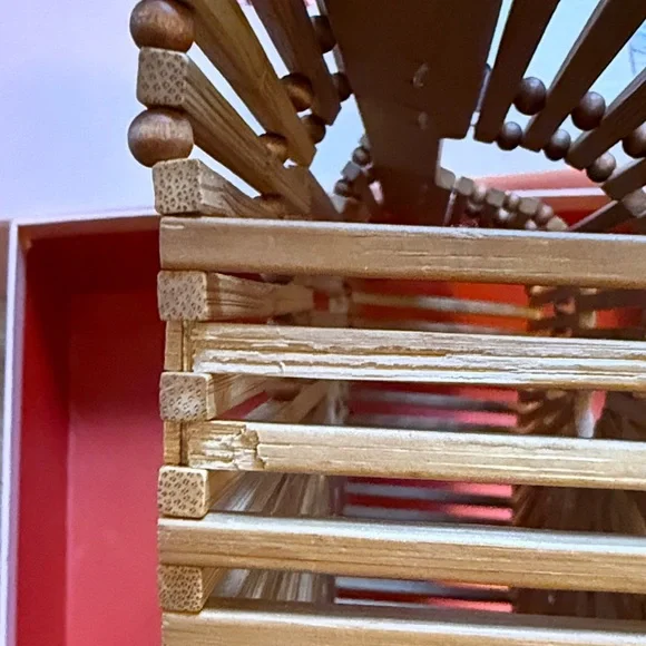 Cult Gaia Tan Bamboo Ark Bag size Small Semi-Circle Top Handle - Picture 2 of 5